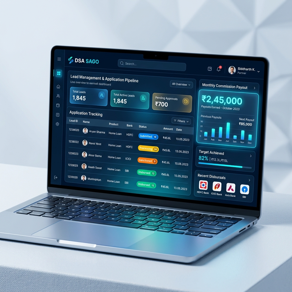 Right Lender DSA SAGO Partner CRM Dashboard